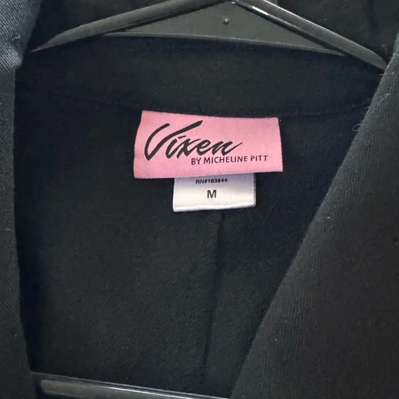 Black Long Sleeve Romper by Vixen by Micheline Pitt - Picture 2 of 2